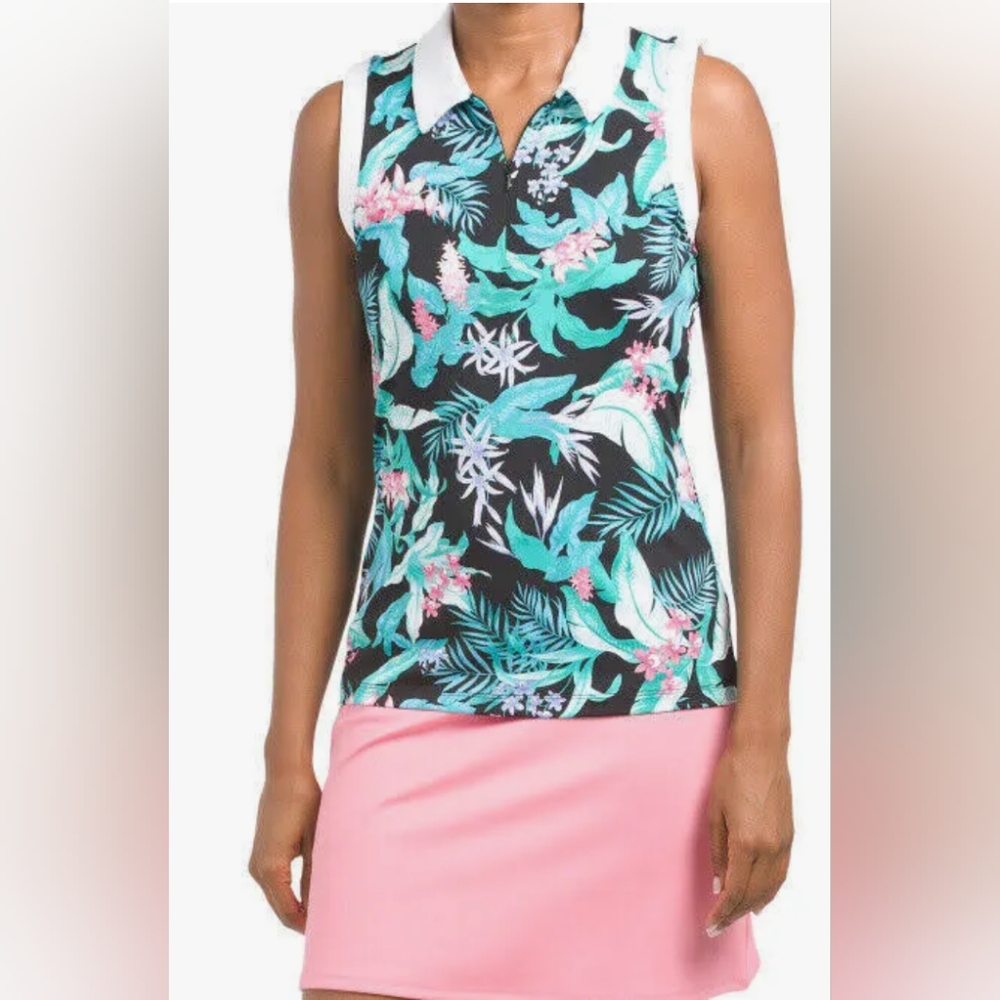 Tommy Bahama Golf NWT size small, floral sleeveless top UPF 50 Quick Dry